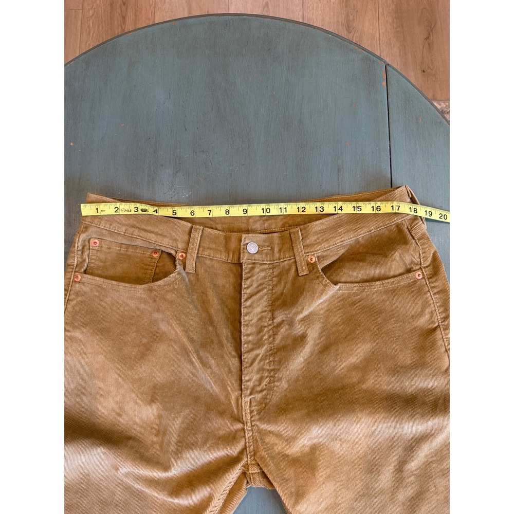 Levis 505 Regular Fit Corduroy Pants Mens 36x30 Tan Harvest Gold Straight Leg - Picture 5 of 8